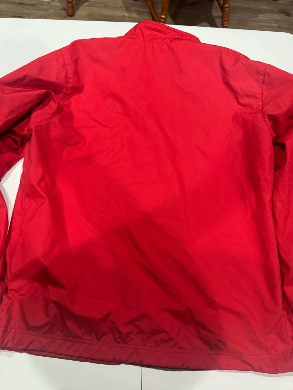 Nike Red Athletic Track Jacket with White Swoosh Size Large